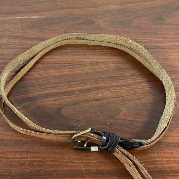 Brown leather belt - Picture 4 of 7